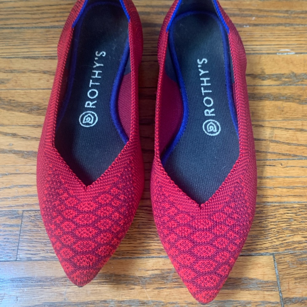 Rothy's Red Textured Knit Flats